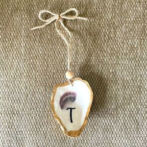 Monogramed Oyster Shell Ornament / Wine Bottle Topper